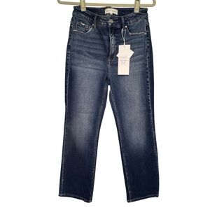Risen Jean- Straight Leg Jeans size 7 (8) - NWT Dark Wash RDP5922 Tummy control